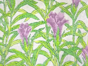 アンティーク　草花模様織り出し名古屋帯